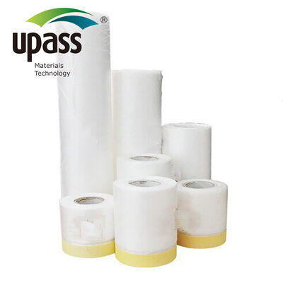 Özelleştirilebilir 50mm PE Plastik Maske Filmi Yumuşak Koruyucu Boyalı Otomatik Vücut Sprey Boyamalı Rol 120m Ön uygulanan bantla